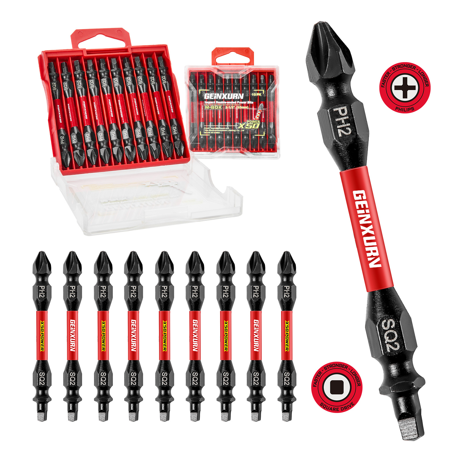 Pentalobe Screwdriver Set - Geinxurn PH2-SQ2 Impact Double End Screwdriver