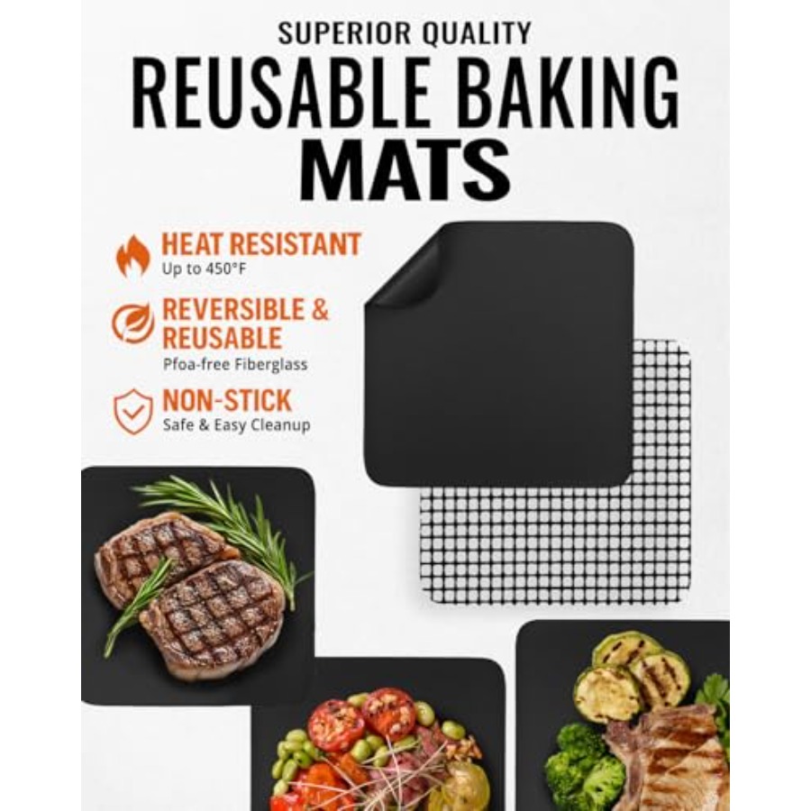 Air Fryer Liners Set of 3 with - Heat Mat Silicone reseña y precio
