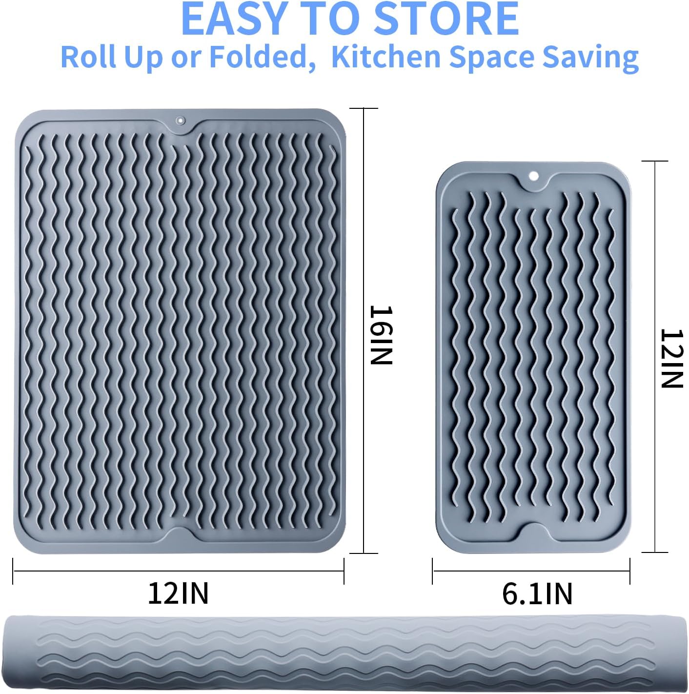 Silicone Dish Drying Mat 2 Pac - Heat Mat Silicone reseña y precio